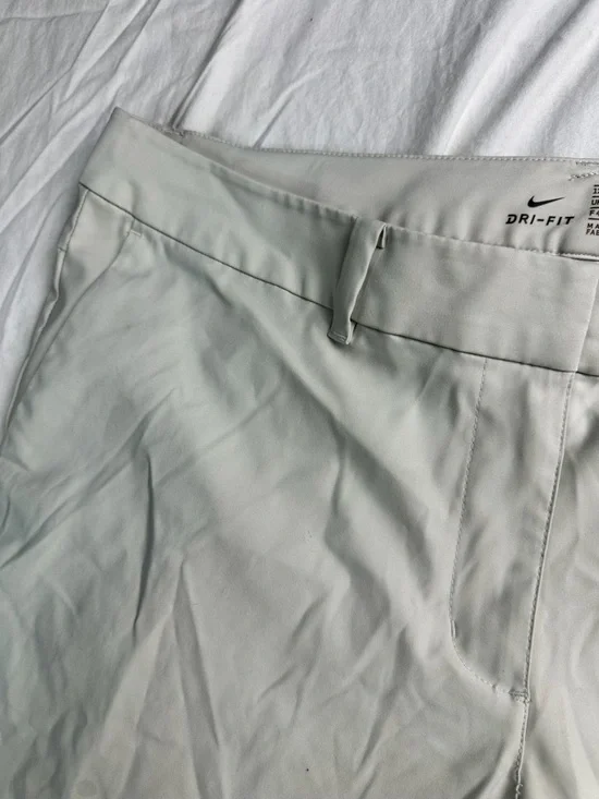 🤍 Nike Dri-FIT Golf Pants Beige Straight Leg Performance Women 12 8884 🤍 - Picture 7 of 13